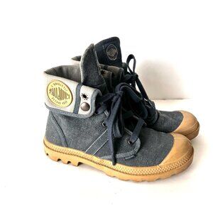Palladium urban denim canvas lace up Baggie Bootie